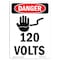 Signmission Safety Sign, OSHA Danger, 5" Height, 120 Volts, Portrait OS-DS-D-35-V-1003 - alternate 1